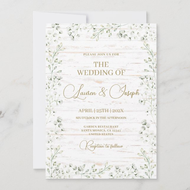 Baby's Breath Gypsophila​ Wedding invitation (Front)