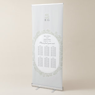 Baby's Breath Gypsophila Wedding Seating Chart Retractable Banner