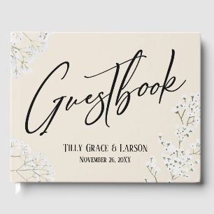 Baby's Breath Handwriting Cream Guestbook
