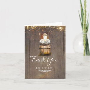 Baby's Breath Lantern Rustic Wedding Thank You