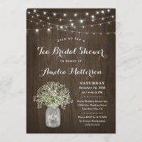 Babys Breath Mason Jar Rustic Tea Bridal Shower