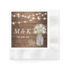 Baby's Breath Mason Jar Rustic Wedding Monogram