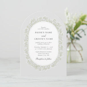 Baby's Breath Monogram Gypsophila Floral Wedding Invitation