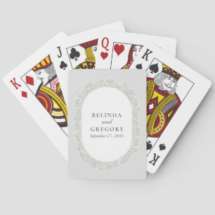 Baby's Breath Monogram Gypsophila Floral Wedding Playing Cards
