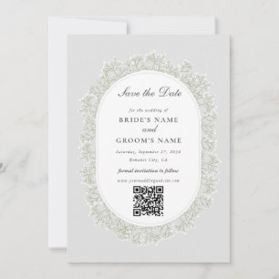 Baby's Breath Monogram Gypsophila Floral Wedding Save The Date