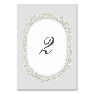 Baby's Breath Monogram Gypsophila Floral Wedding Table Number