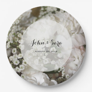 Baby's Breath Photo, Personalised Wedding Paper Plate