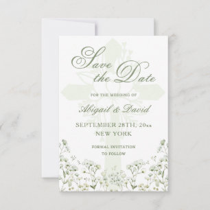 Baby's Breath Religious Wedding Save The Date