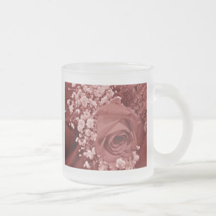 Baby's Breath & Rose - Cherry Frosted Glass Coffee Mug