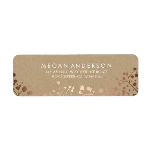 Baby's Breath Rose Gold and Kraft Wedding