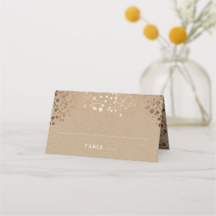 Baby's Breath Rose Gold Foil Effect Wedding Place Card