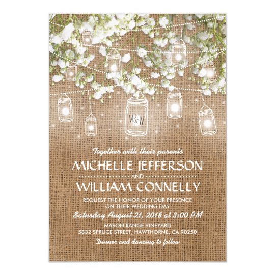 Babys Breath Rustic Burlap Wedding Card Babys Breath Rustic Burlap Wedding Card