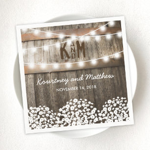 Baby's Breath Rustic Country Wedding Napkin
