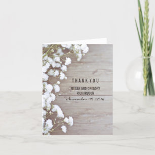 Baby's Breath Rustic Wedding Thank You Card