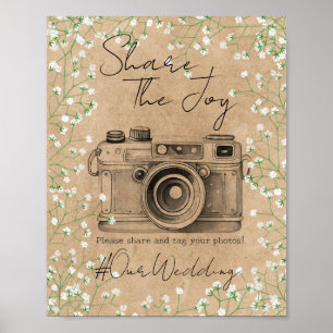 Baby's Breath Social Media Share Photo Add Hashtag Poster