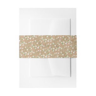 Baby's Breath Watercolor Boho Chic Baptism Wedding Invitation Belly Band