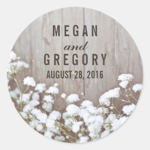 Baby's Breath Wedding Classic Round Sticker