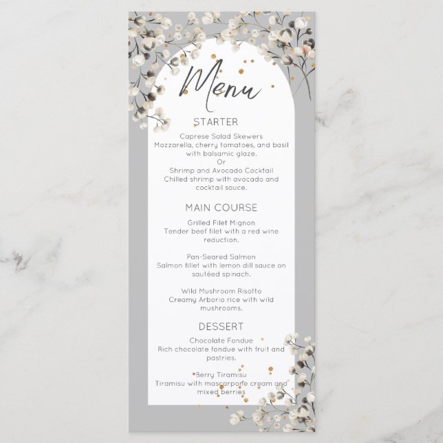 Baby's Breath Wedding Menu (Front)