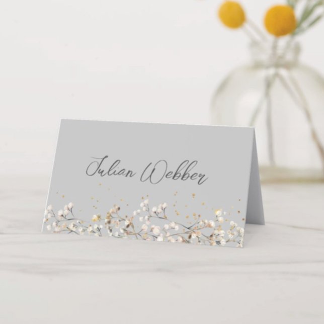 Baby's Breath Wedding Place Card (Creator Uploaded)