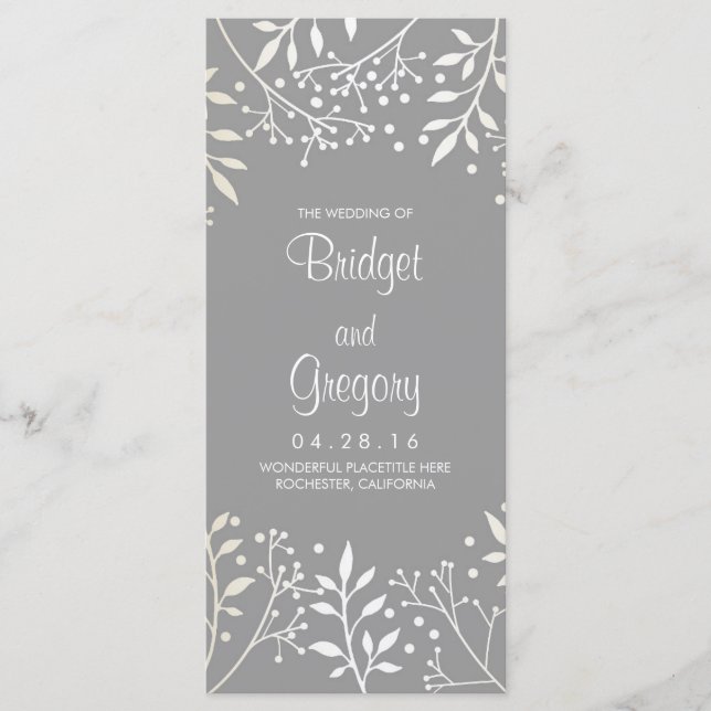 Baby's Breath Wedding Programs Programme (Front)