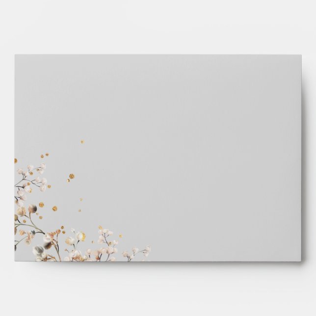 Baby's Breath Wedding Return Address Envelope (Front)