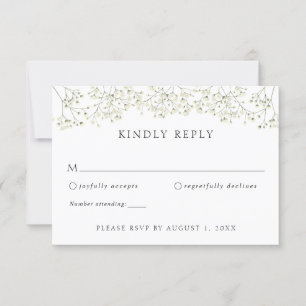Baby's Breath Wedding RSVP Response Invitation