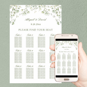 Baby's Breath Wedding Seating Chart