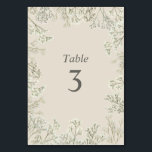 Baby's Breath Wedding  Table Number<br><div class="desc">Illustration gypsophila baby's breath around edge with rustic off white background and grey text.</div>