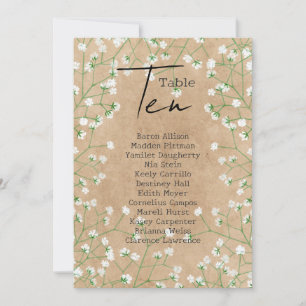 Babys Breath Wedding Table Number Seating Chart 10