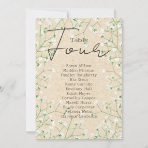 Baby's Breath Wedding Table Number Seating Chart 4