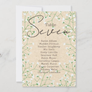 Baby's Breath Wedding Table Number Seating Chart 7