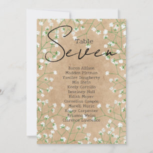 Baby's Breath Wedding Table Number Seating Chart 7