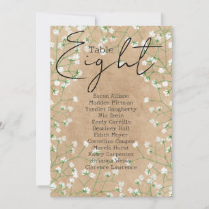 Baby's Breath Wedding Table Number Seating Chart 8