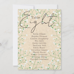 Baby's Breath Wedding Table Number Seating Chart 8