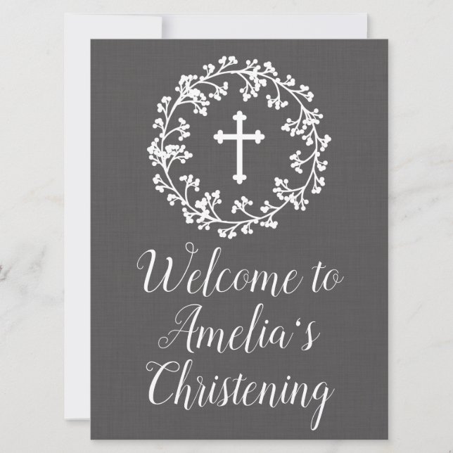 Baby's-breath Welcome Sign Invitation (Front)