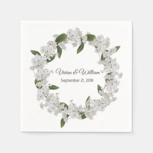 Babys Breath Wreath Wedding Paper Napkin