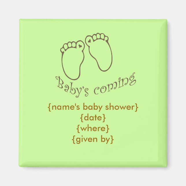 babys coming feet magnet (Front)