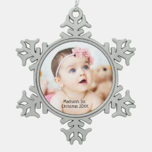 Baby's Custom First Christmas Photo Ornament