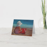 Baby's Day at the Beach - with bucket and sunhat
