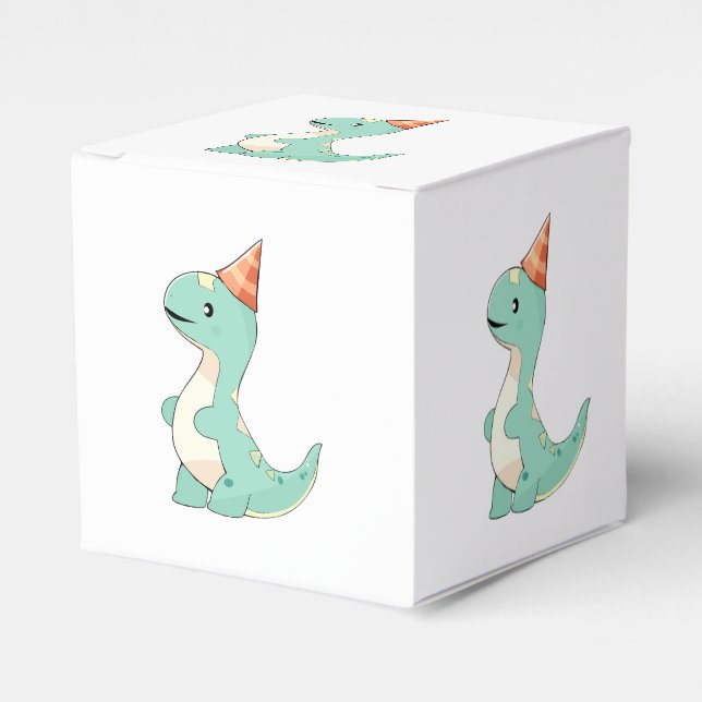 Baby's Dino Mite!  Cute Dinosaur Birthday T Rex Favour Box (Front Side)