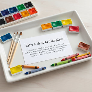 Baby's First Art Supplies Request Baby Shower Enclosure Card