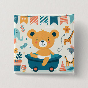 Baby's First Bath 15 Cm Square Badge