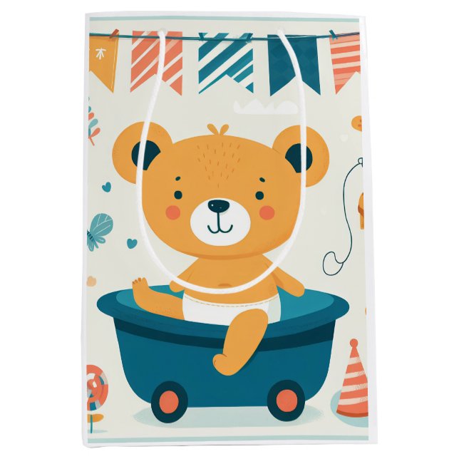Baby's First Bath Medium Gift Bag (Front)