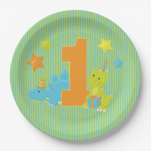 Baby's First Birthday - Baby Dinosaur Party Paper Plate