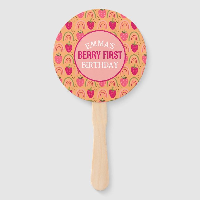 Baby's First Birthday, Berry First Birthday Fan (Front)