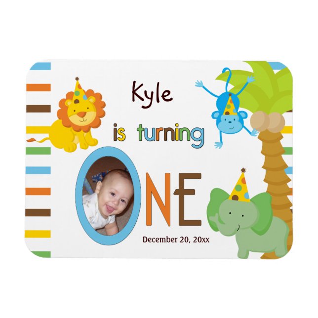 Babys First Birthday Customisable Party Favour Magnet (Horizontal)