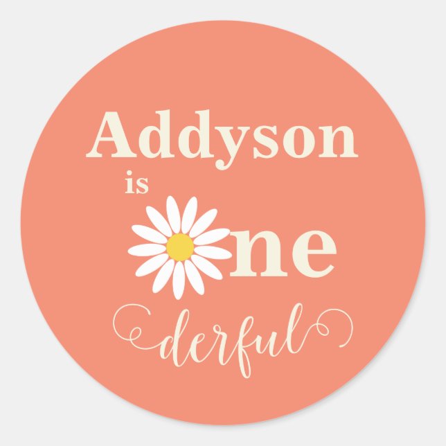 Baby's First Birthday Daisy Classic Round Sticker (Front)