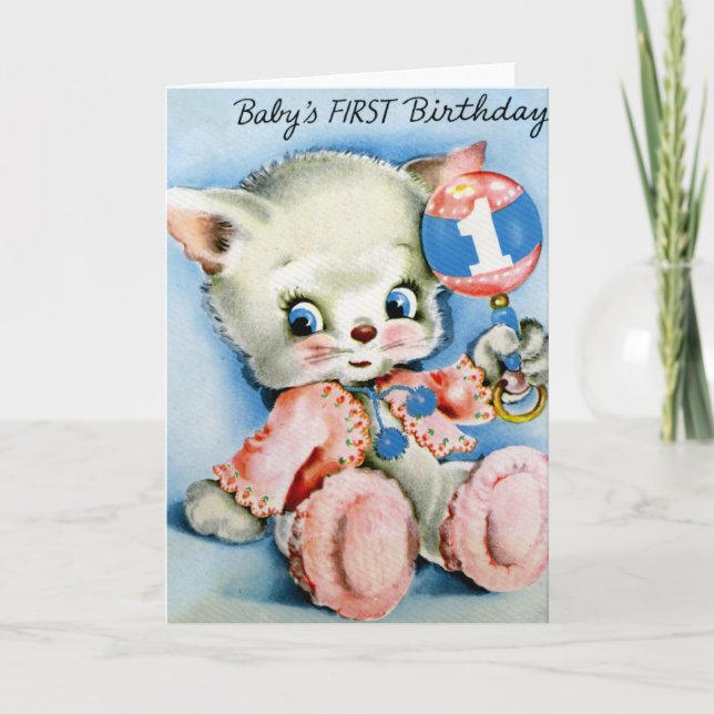 Babys First Birthday Greeting Cards (Front)