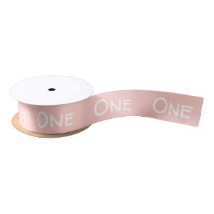 Baby's First Birthday Pastel Pink Satin Ribbon