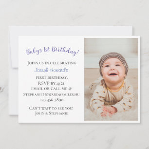 Baby's First Birthday Personalised Invitation